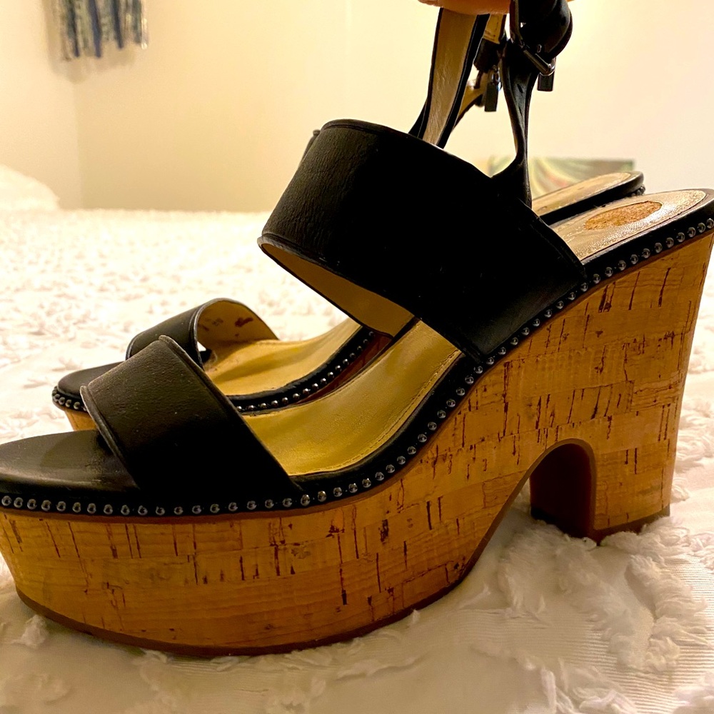 Coach cork wedges